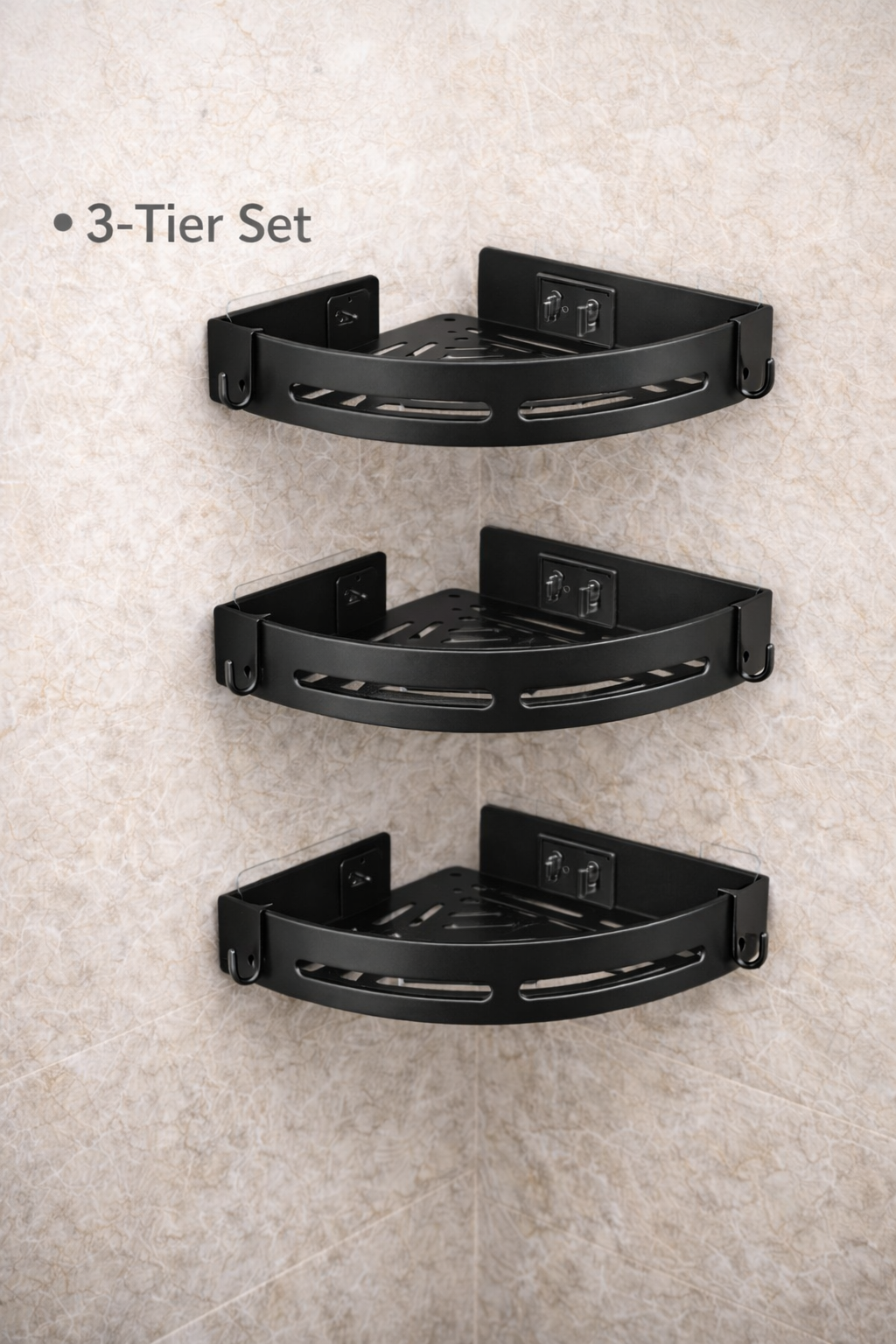 Shower Organizer Set – No-Drill 3-Piece Bathroom Shelf